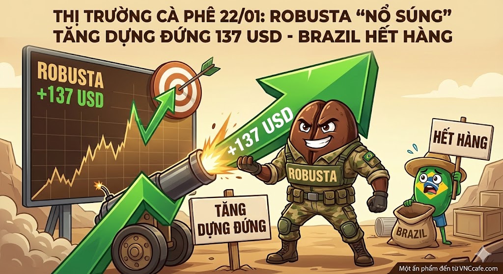 Thị trường cà phê ngày 22/01: Robusta 